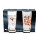 University of Texas 16oz Glass pint, Set of 2