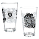 LAS VEGAS RAIDERS 16oz Glass pint, Set of 2