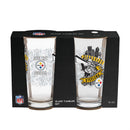 Pittsburgh Steelers 16oz Glass pint, Set of 2