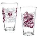 Texas A&M 16oz Glass pint, Set of 2