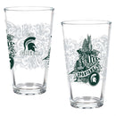 Michigan State University 16oz Glass pint, Set of 2