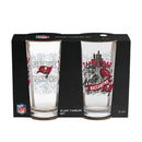 Tampa Bay Buccaneers 16oz Glass pint, Set of 2