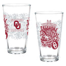 University of Oklahoma 16oz Glass pint, Set of 2