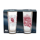 University of Oklahoma 16oz Glass pint, Set of 2