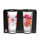 Kansas City Chiefs 16oz Glass pint, Set of 2