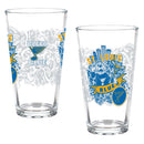 St Louis Blues 16oz Glass pint, Set of 2