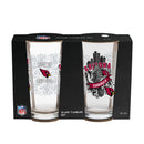 Arizona Cardinals 16oz Glass pint, Set of 2
