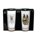 Boston Bruins 16oz Glass pint, Set of 2