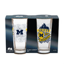 University Of Michigan 16oz Glass pint, Set of 2
