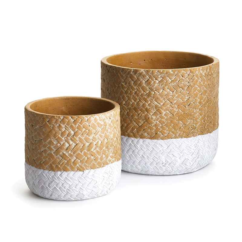 Napa Home Garden, BASKETWEAVE CYLINDER POTS ,SET OF 2,ds201