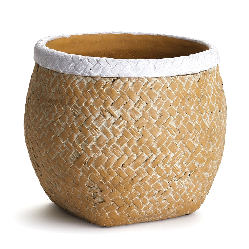 Napa Home Garden, BASKETWEAVE DRUM POT LG,ds202