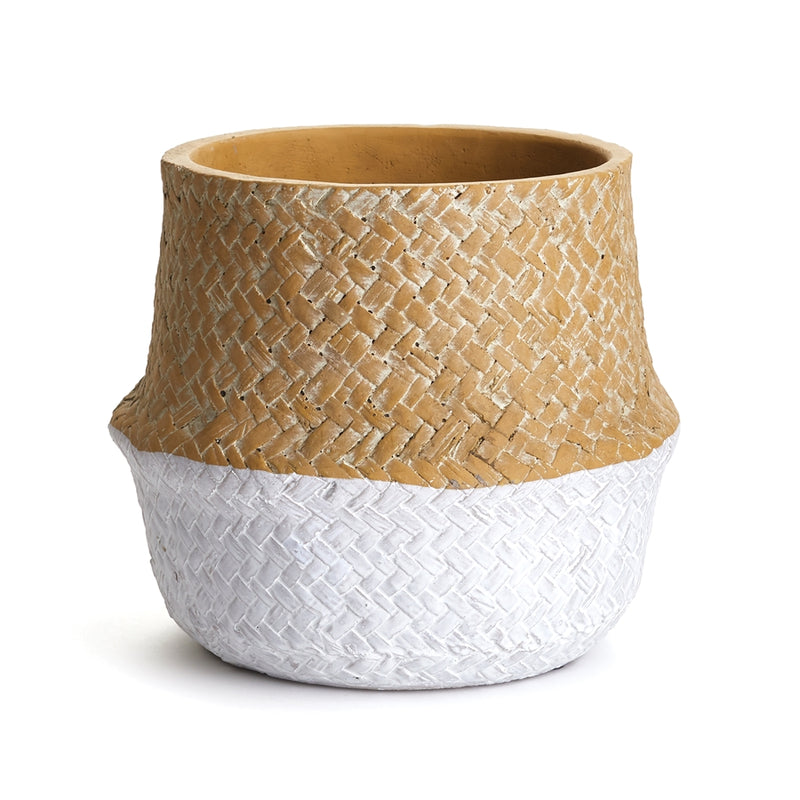 Napa Garden Collection-Basketweave Belly Pot Large