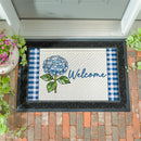 Welcome Blue Hydrangea Embossed Mat