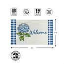 Welcome Blue Hydrangea Embossed Mat