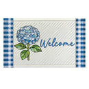 Welcome Blue Hydrangea Embossed Mat