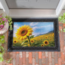 Golden Sunflower Field Embossed Mat