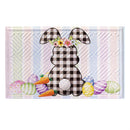 Buffalo Plaid Bunny Welcome Embossed Mat