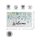 Welcome Blue Wildflower Embossed Mat