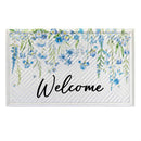 Welcome Blue Wildflower Embossed Mat