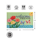 Cottage Garden Welcome Friends Embossed Mat