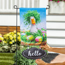 Garden Fabric Flag Sign, "Hello"