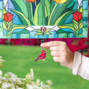 Metal Weighted Enamel Flag Clip, Cardinal