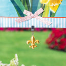Metal Weighted Enamel Flag Clip, Fleur de Lis