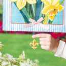 Metal Weighted Enamel Flag Clip, Fleur de Lis
