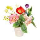 Cottage Garden Faux Floral Table Decor, 9", Wooden Crate