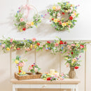 Cottage Garden Faux Floral Table Decor, 9", Wooden Crate