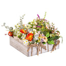 Hop into Spring Faux Floral Table Decor, Spring Florals, 7", Asst of 3, Wooden Crate