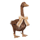 Hop Into Spring Faux Floral Table Decor, Rattan Goose with Burlap Bow, 24.5"