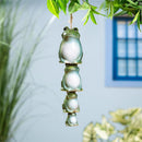 Cottage Garden Bell, Ceramic Trio Hanging Frogs, 13.5"