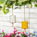 Hillside Pasture Garden Bell, Ceramic, Embossed Sunflower, Assort of 2