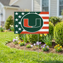 Miami Hurricanes Stars & Stripes Yard Sign