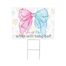 Yard Sign, Pink Blue Bow Gender Reveal