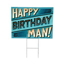 This Calls For Cake Yard Sign with H-Stake, "Happy Birthday Man!", 24"x18"