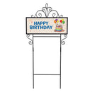 Happy Birthday Party Cake PVC Horizontal Yard Sign, 20"Wx 8"H