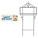 Happy Birthday Party Cake PVC Horizontal Yard Sign, 20"Wx 8"H
