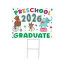 This Calls For Cake Graduation 2026 Yard Sign, "Preschool 2026 Graduate", 24"x18"