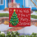 Twas The Night Nostalgia Christmas Tree Yard Sign, "We Wish You A Merry Christmas", 24"x18"