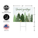 Shades of Emerald Yard Sign, "Seasons Greetings", 24"x18"