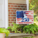 Red White & Bloom Yard Sign with H-Stake, 250 America The Beautiful, 24"x18"