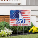 Red White & Bloom Yard Sign with H-Stake, 250 America The Beautiful, 24"x18"