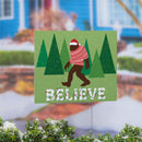 High Country Bigfoot Christmas Yard Sign,"Believe", 24"x18"
