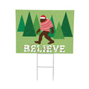 High Country Bigfoot Christmas Yard Sign,"Believe", 24"x18"