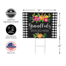 Heart Of the Home Grandmother Yard Sign with H-Stake,"Grandkids Spoiled Here", 24"x18"