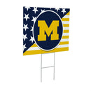 Michigan Wolverines Stars & Stripes Yard Sign