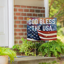 Red White & Bloom Yard Sign with H-Stake, "God Bless The USA", 24"x18"