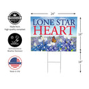 Hearts in Action for Texas Yard Sign "Lone Star Heart"